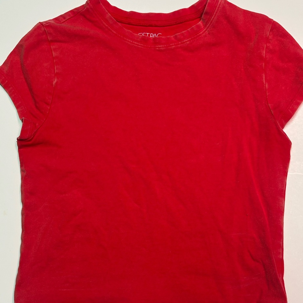Red Crop Tee with Short Sleeves - Unbranded
